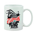  Printed Ceramic Coffee Mug - 1 Pieces, White, 11oz