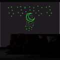  Green Galaxy Of Stars With Moon Radium Wall Sticker