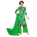  Women's Glaze Cotton Unstitched Salwar Suit-Material With Dupatta (Green &amp;amp; Multi,2.3 Mtrs)