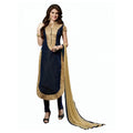  Women's Chanderi Unstitched Salwar Suit-Material With Dupatta (Black,2 Mtrs)