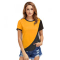  Women's Polyester, Knitting Western Wear T-Shirt (Yellow)