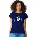 Generic Women's Cotton Western Wear T Shirt (Blue)