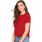 Generic Women's Cotton Western Wear T Shirt (Red)