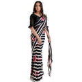  Women's Georgette Saree With Blouse (Pink, 5-6mtrs)