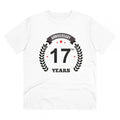  Men's PC Cotton 17th Anniversary Printed T Shirt (Color: White, Thread Count: 180GSM)