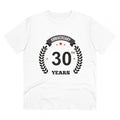  Men's PC Cotton 30th Anniversary Printed T Shirt (Color: White, Thread Count: 180GSM)