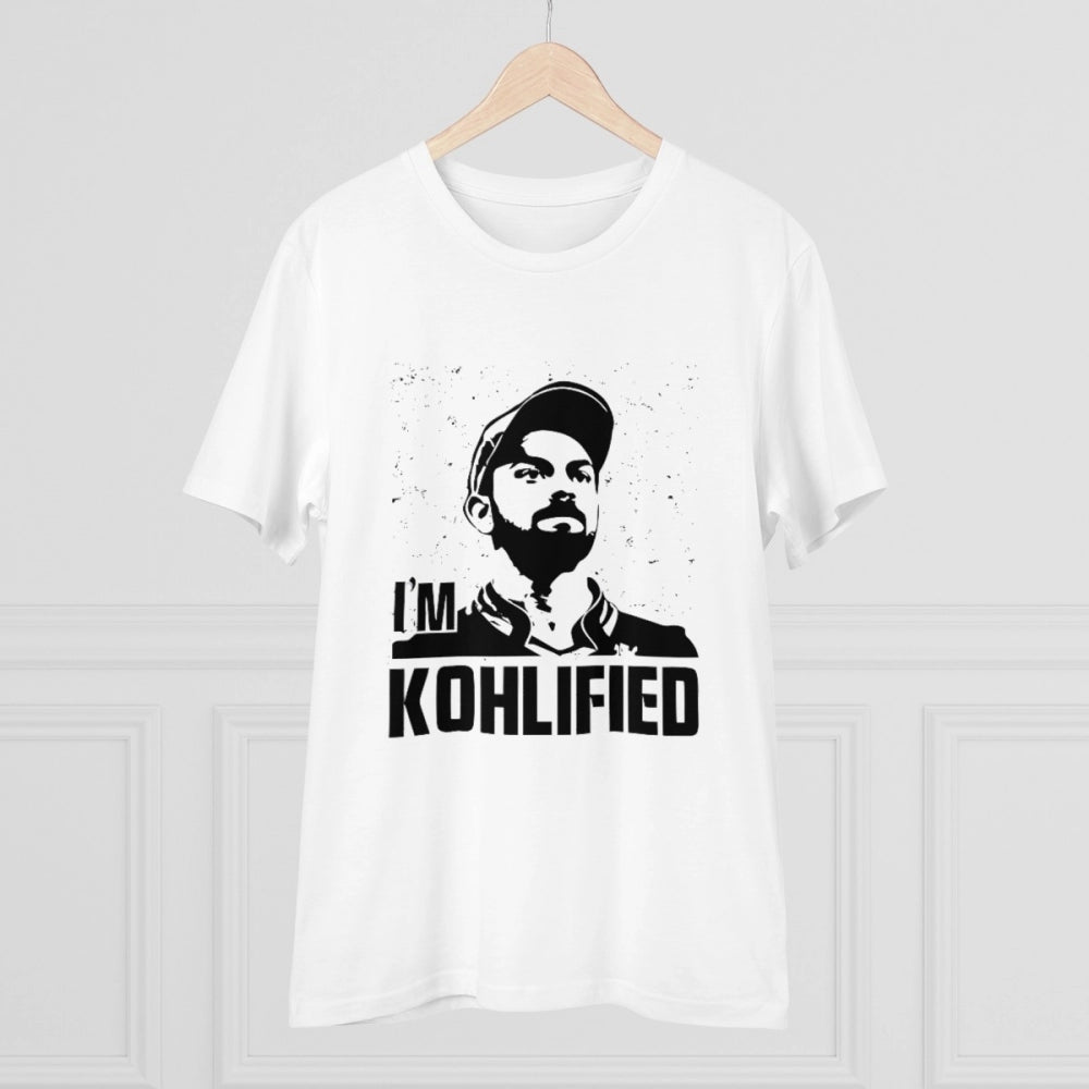 जेनरिक मेन्स पीसी कॉटन क्रिकेट डिज़ाइन प्रिंटेड टी-शर्ट (रंग: सफेद, थ्रेड काउंट: 180 जीएसएम)