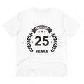  Men's PC Cotton 25th Anniversary Printed T Shirt (Color: White, Thread Count: 180GSM)