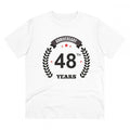  Men's PC Cotton 48th Anniversary Printed T Shirt (Color: White, Thread Count: 180GSM)