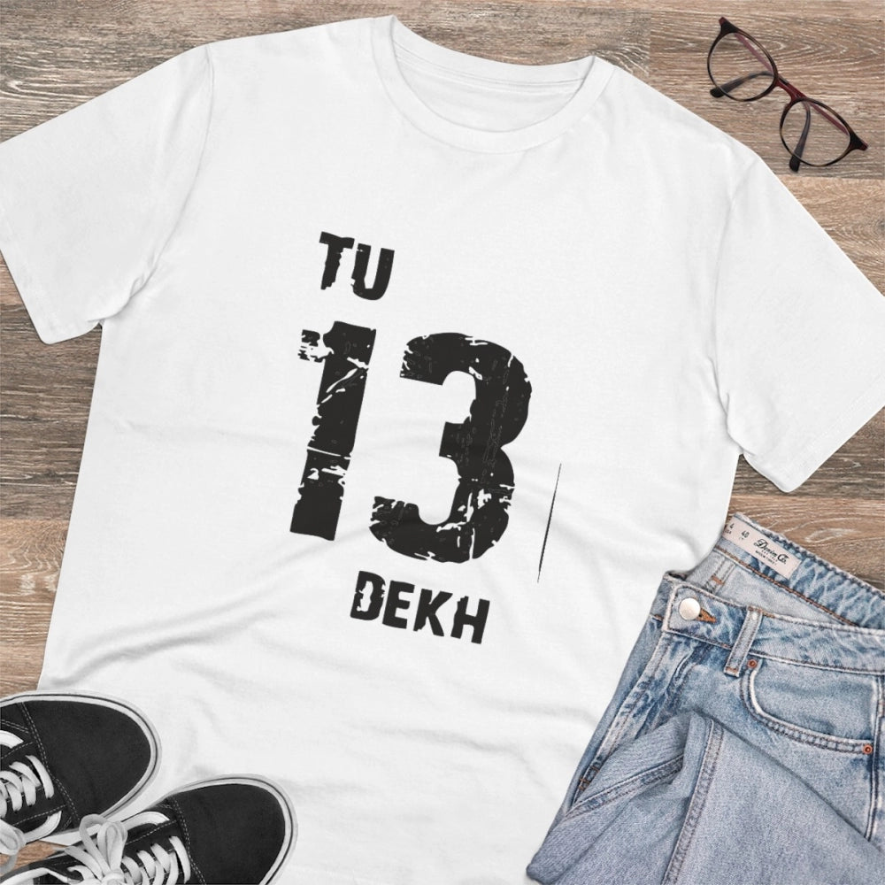 जेनरिक मेन्स पीसी कॉटन टी-शर्ट, 13 देख प्रिंटेड (रंग: सफेद, थ्रेड काउंट: 180 जीएसएम)