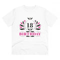 Men's PC Cotton 18th Birthday Printed T Shirt (Color: White, Thread Count: 180GSM)