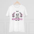 Generic Men's PC Cotton 42nd Birthday Printed T Shirt (Color: White, Thread Count: 180GSM)