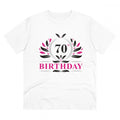  Men's PC Cotton 70th Birthday Printed T Shirt (Color: White, Thread Count: 180GSM)