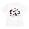  Men's PC Cotton 69th Birthday Printed T Shirt (Color: White, Thread Count: 180GSM)