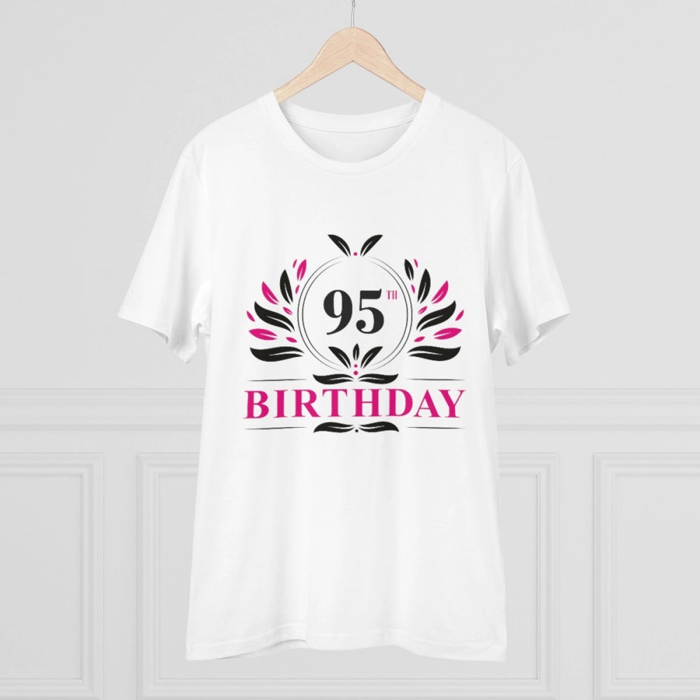 जेनेरिक मेन्स पीसी कॉटन 95वें जन्मदिन प्रिंटेड टी-शर्ट (रंग: सफेद, थ्रेड काउंट: 180 जीएसएम)
