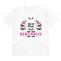  Men's PC Cotton 82nd Birthday Printed T Shirt (Color: White, Thread Count: 180GSM)