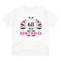  Men's PC Cotton 68th Birthday Printed T Shirt (Color: White, Thread Count: 180GSM)