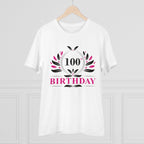 जेनरिक मेन्स पीसी कॉटन 100वीं जन्मदिन प्रिंटेड टी-शर्ट (रंग: सफेद, थ्रेड काउंट: 180 जीएसएम)