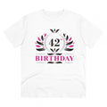  Men's PC Cotton 42nd Birthday Printed T Shirt (Color: White, Thread Count: 180GSM)