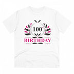 जेनरिक मेन्स पीसी कॉटन 100वीं जन्मदिन प्रिंटेड टी-शर्ट (रंग: सफेद, थ्रेड काउंट: 180 जीएसएम)