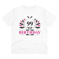  Men's PC Cotton 99th Birthday Printed T Shirt (Color: White, Thread Count: 180GSM)