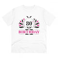  Men's PC Cotton 80th Birthday Printed T Shirt (Color: White, Thread Count: 180GSM)