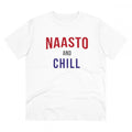  Men's PC Cotton Nasto And Chill Printed T Shirt (Color: White, Thread Count: 180GSM)