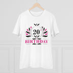 जेनेरिक मेन्स पीसी कॉटन 20वीं जन्मदिन प्रिंटेड टी-शर्ट (रंग: सफेद, थ्रेड काउंट: 180 जीएसएम)