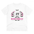  Men's PC Cotton 49th Birthday Printed T Shirt (Color: White, Thread Count: 180GSM)