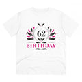  Men's PC Cotton 62nd Birthday Printed T Shirt (Color: White, Thread Count: 180GSM)