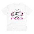  Men's PC Cotton 57th Birthday Printed T Shirt (Color: White, Thread Count: 180GSM)