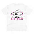  Men's PC Cotton 87th Birthday Printed T Shirt (Color: White, Thread Count: 180GSM)