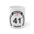  Ceramic 41st Anniversary Printed Coffee Mug (Color: White, Capacity:330ml)