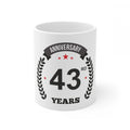  Ceramic 43rd Anniversary Printed Coffee Mug (Color: White, Capacity:330ml)