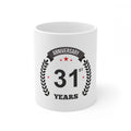  Ceramic 31st Anniversary Printed Coffee Mug (Color: White, Capacity:330ml)