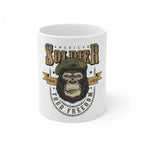 Generic Ceramic Gorila Desing Printed Coffee Mug (Color: White, Capacity:330ml)