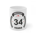  Ceramic 34th Anniversary Printed Coffee Mug (Color: White, Capacity:330ml)