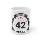 Generic Ceramic 42nd Anniversary Printed Coffee Mug (Color: White, Capacity:330ml)