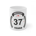  Ceramic 37th Anniversary Printed Coffee Mug (Color: White, Capacity:330ml)
