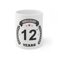  Ceramic 12th Anniversary Printed Coffee Mug (Color: White, Capacity:330ml)