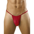  Men's Cotton Spandex G String Pouch Underwear Underwear (Red)
