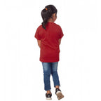 Generic Girls Cotton Panda Glass Half Sleeve TShirt (Maroon)