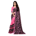  Women's Lycra Blend Saree with Blouse (Pink, 5-6 Mtrs)