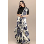 Generic Women's Joya Silk Saree with Blouse (Black, 5-6 Mtrs)