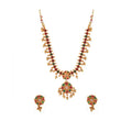  Women's Elegent Brass Kempu Chain Jewellery Set (Multi Color, Free Size)