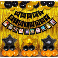  Happy Birthday Decoration Combo Of Curtain And Metallic And Foil Balloons (Multicolor)
