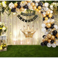  Black Gold Birthday Party Decoration Set Of Banner And Balloons (Multicolor)