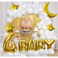  4Th Birthday Decoration Combo Of No 4 Balloons, Foil And Metallic Balloons (Golden)