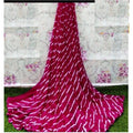  Women's Georgette Printed Saree With Unstitched Blouse (Pink)