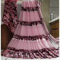  Women's Satin Patta Printed Saree With Unstitched Blouse (Pink)
